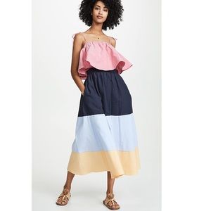 ENGLISH FACTORY color blocked midi dress